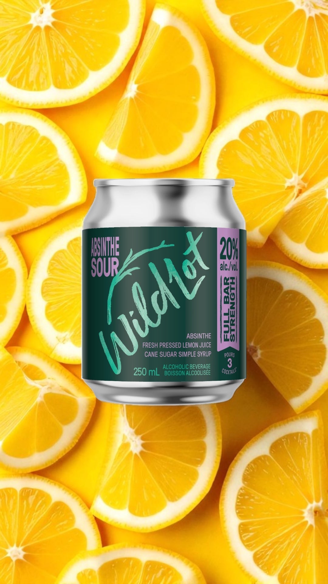 *Bar Strength* Absinthe Sour Cocktail (20% ABV, Each Can Serves 3)