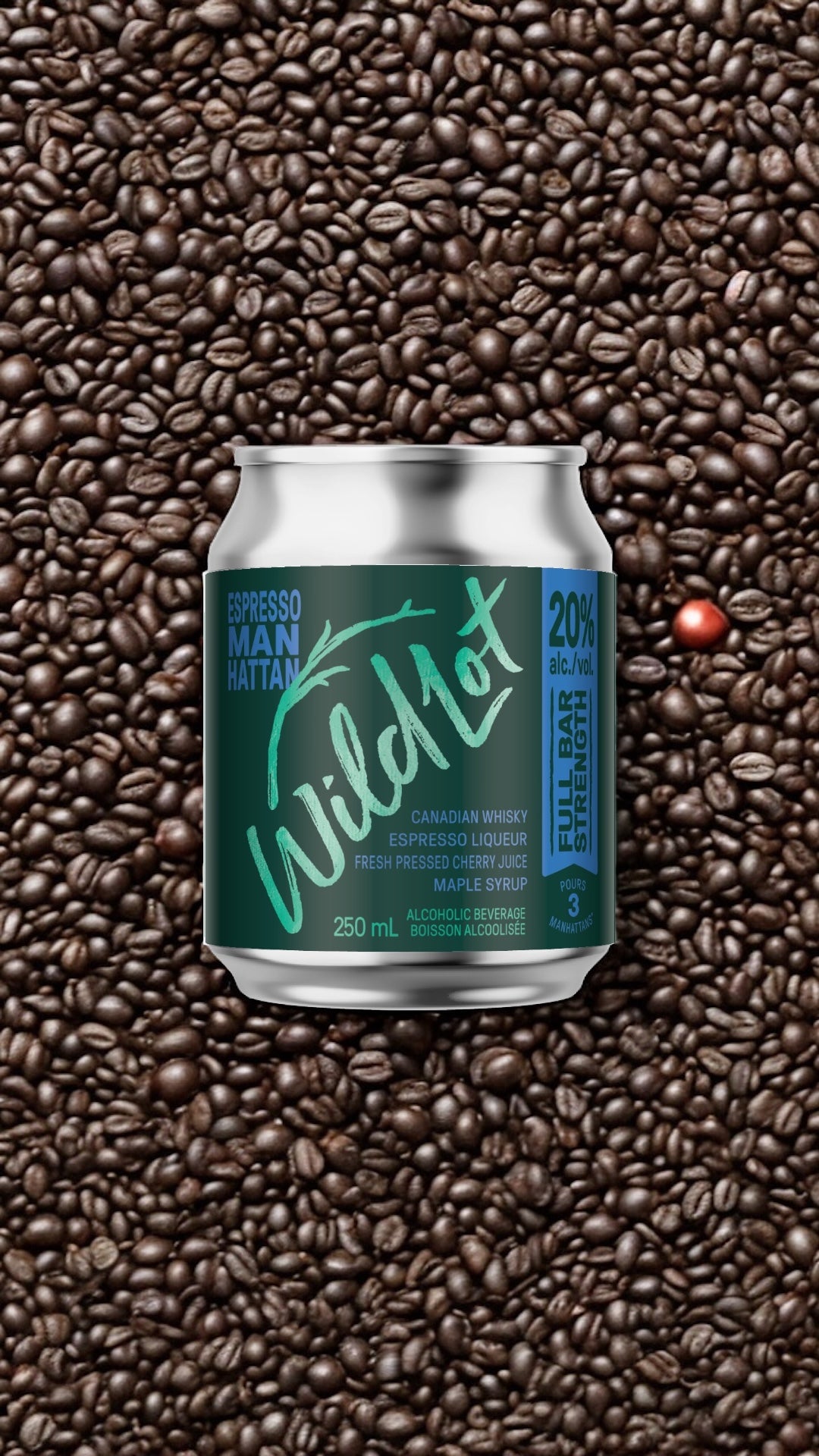 *Bar Strength* Espresso Manhattan Cocktail (20% ABV, Each Can Serves 3)