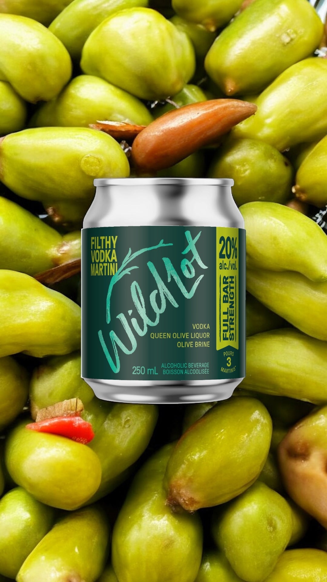*Bar Strength* Filthy Vodka Martini (20% ABV, Each Can Serves 3)