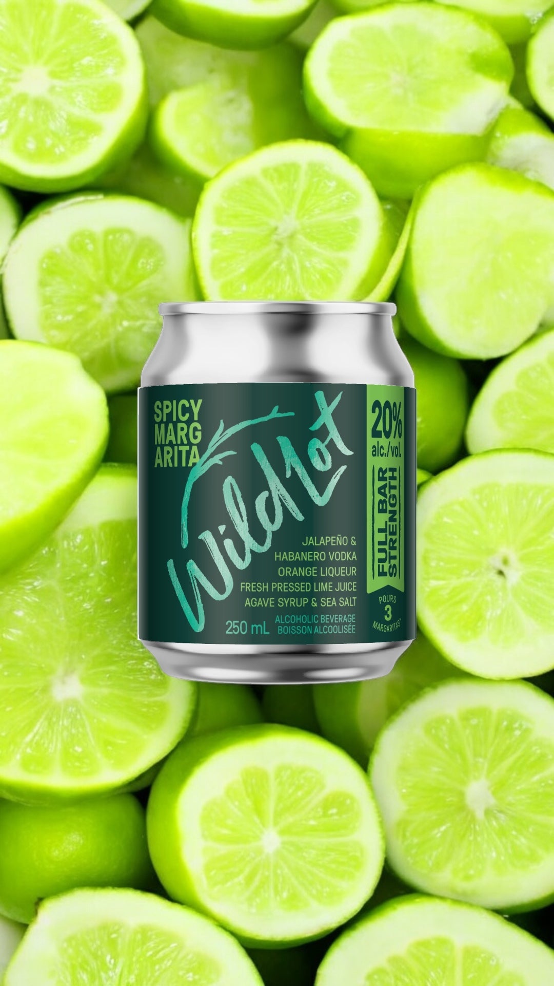 *Bar Strength* Spicy Margarita Cocktail (20% ABV, Each Can Serves 3)