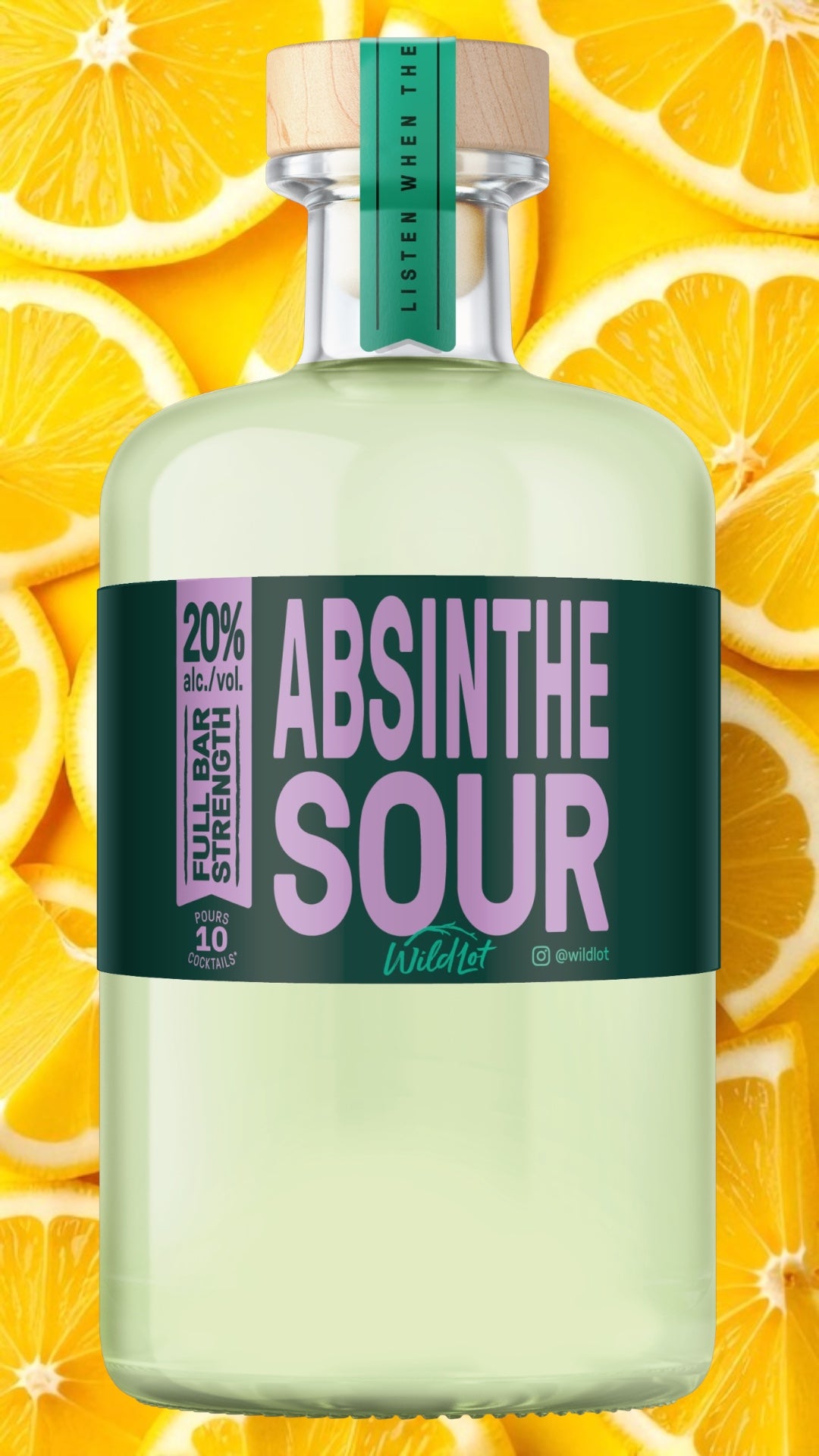 *Bar Strength* Absinthe Sour Cocktail (20% ABV, Each Bottle Serves 10)