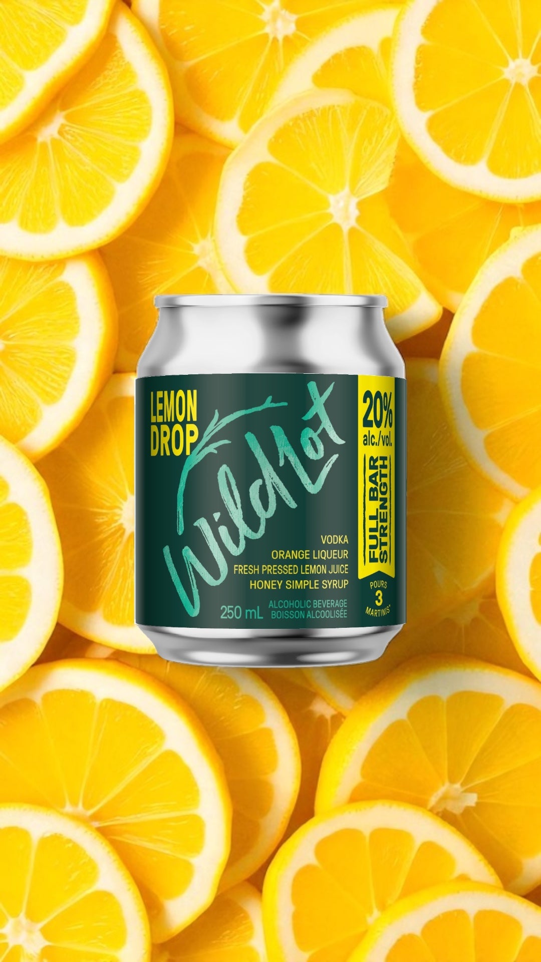 *Bar Strength* Lemondrop Martini (20% ABV, Each Can Serves 3)