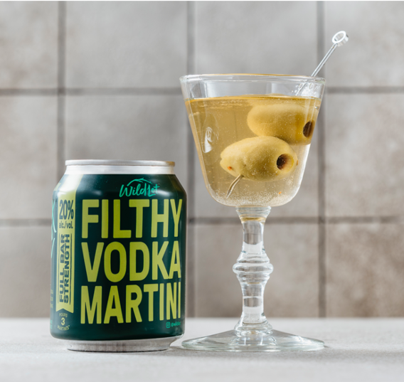 *Bar Strength* Filthy Vodka Martini (20% ABV, Each Can Serves 3)